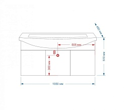 Misty Тумба с раковиной Джулия 105 подвесная бордовая – фотография-3